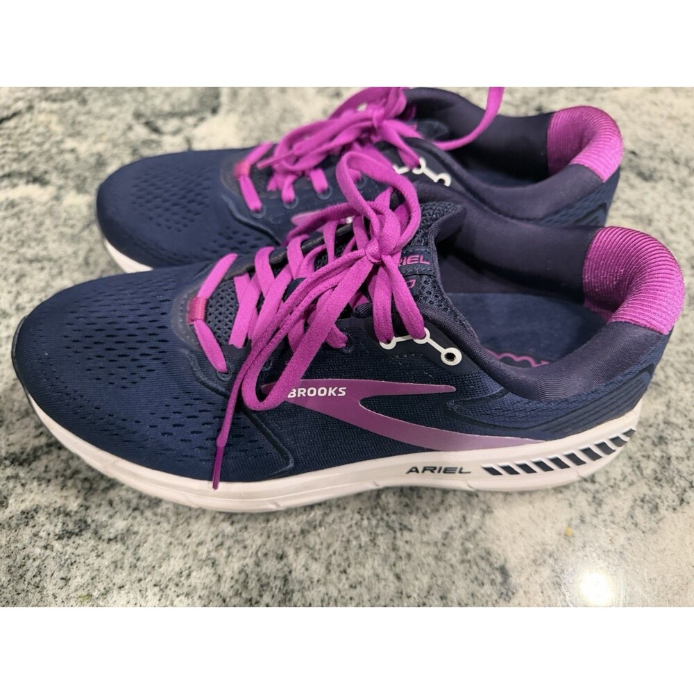 Brooks Ariel 20 Womens 10.5 B Navy Purple Running Shoes 1203151B491 GuideRails